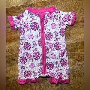 Pink Patterned Kids One Piece